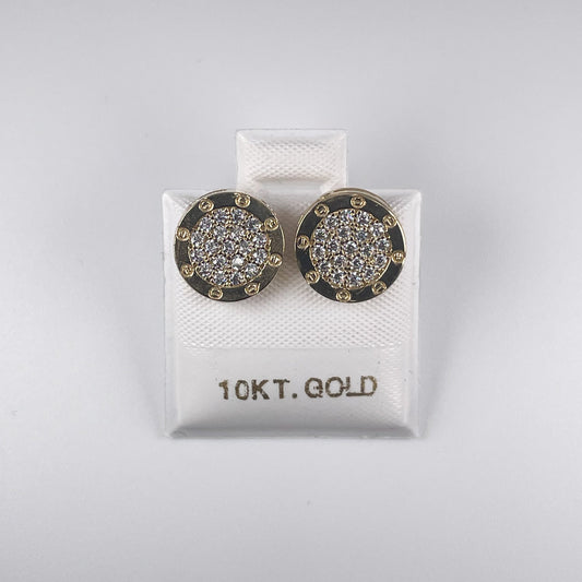 10K Gold 2.1gm Stud Earrings with Cubic Zirconia