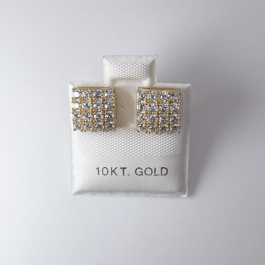 10K Gold 2.2gm Stud Earrings with Cubic Zirconia