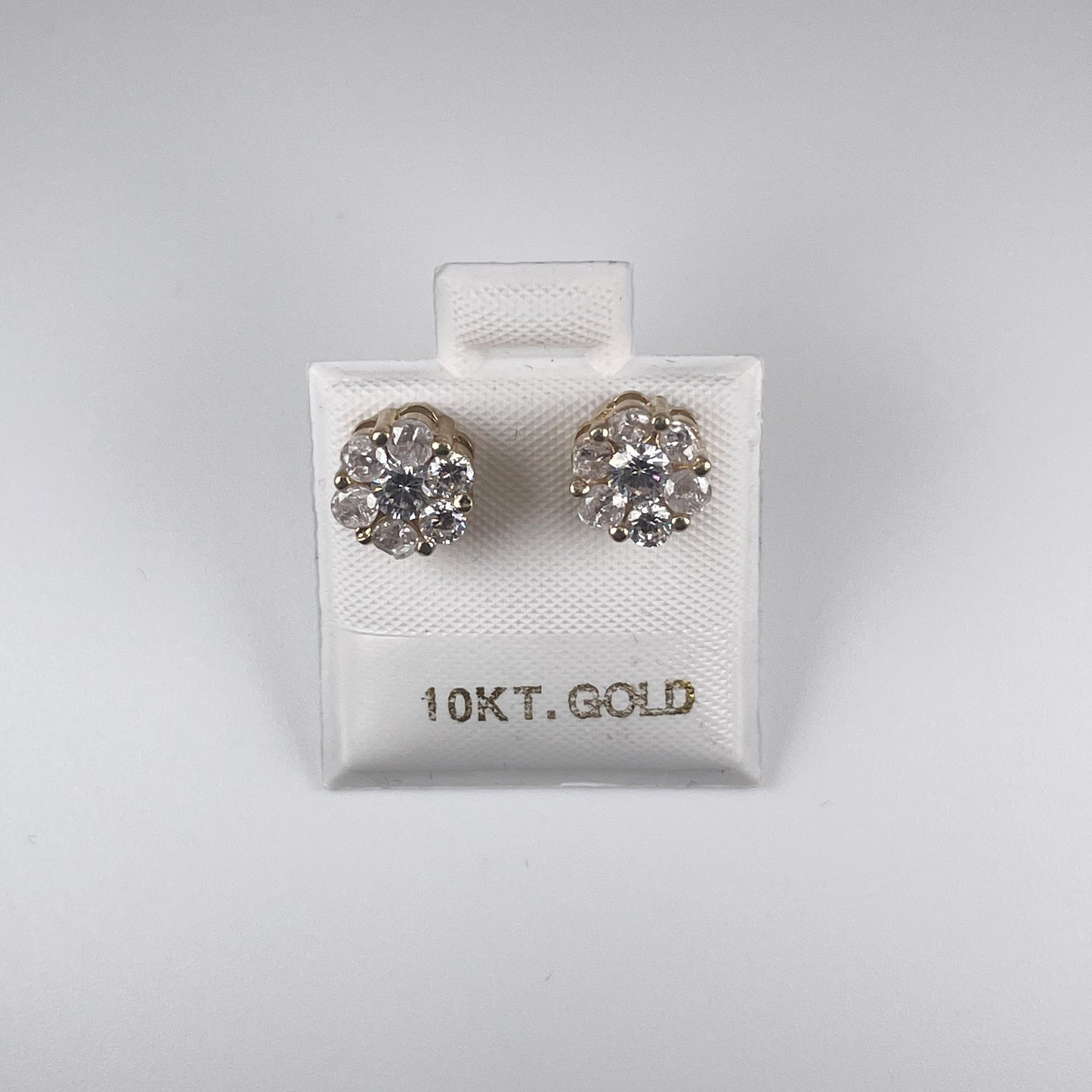 10K Gold 2.2gm Stud Earrings with Cubic Zirconia