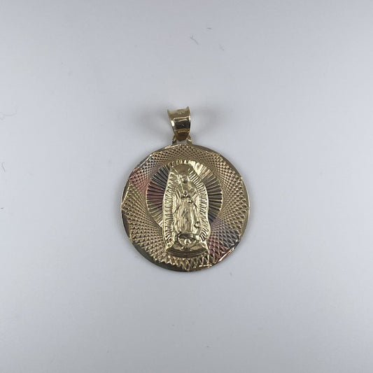 10K Gold 2.4gm 2 Tone Virgin Mary D/Cut Pendant