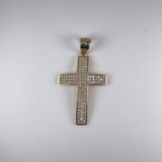 10K Gold 2.8gm Cross with Cubic Zirconia Pendant