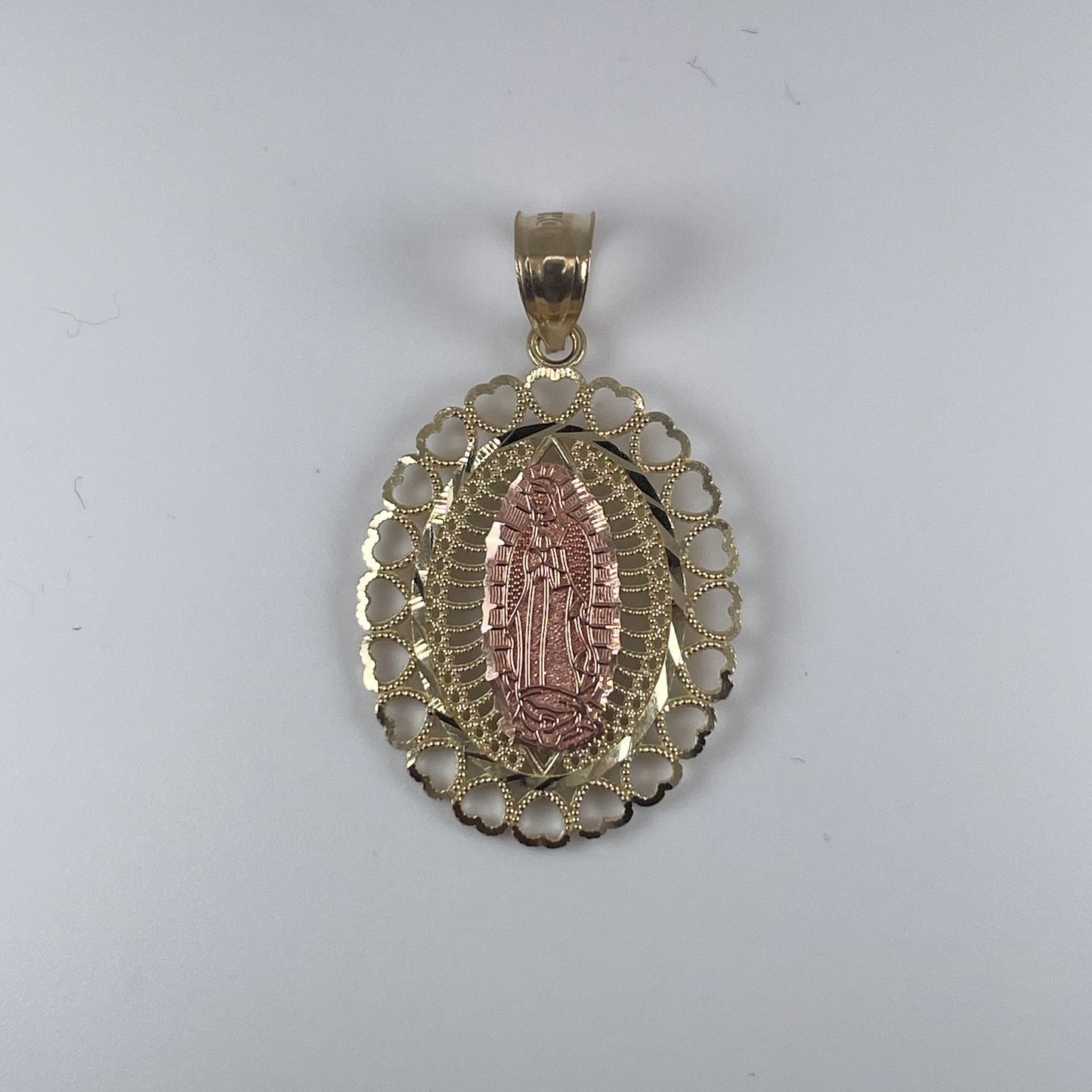 10K Gold 2.8gm 2 Tone Virgin Mary Pendant