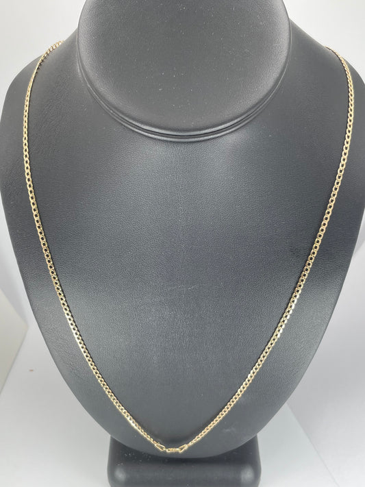 10K Gold Hollow Cuban 2.5mm 24" Chain