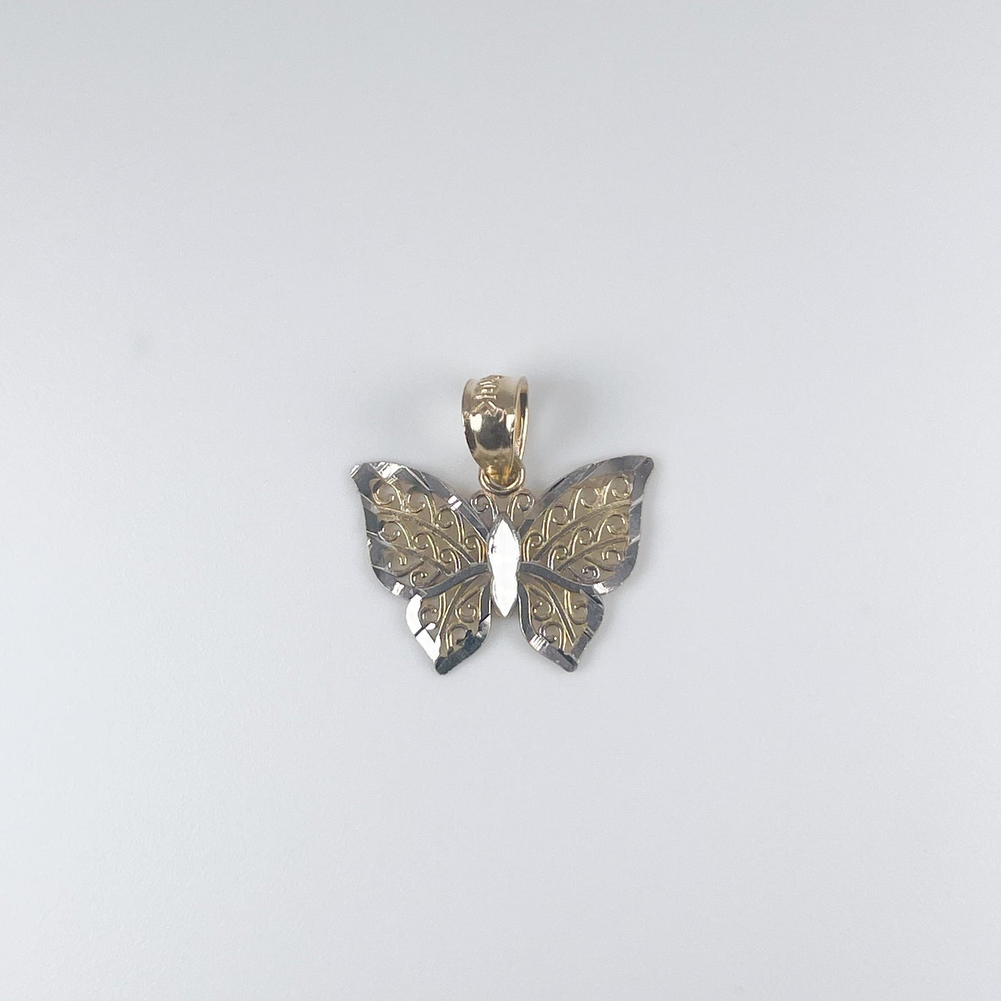 10K Gold 2 Tone Butterfly Pendant