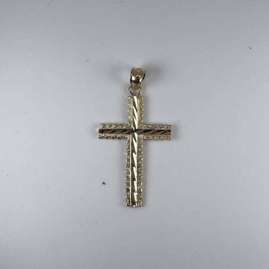 10K Gold 2gm D/Cut Cross Pendant