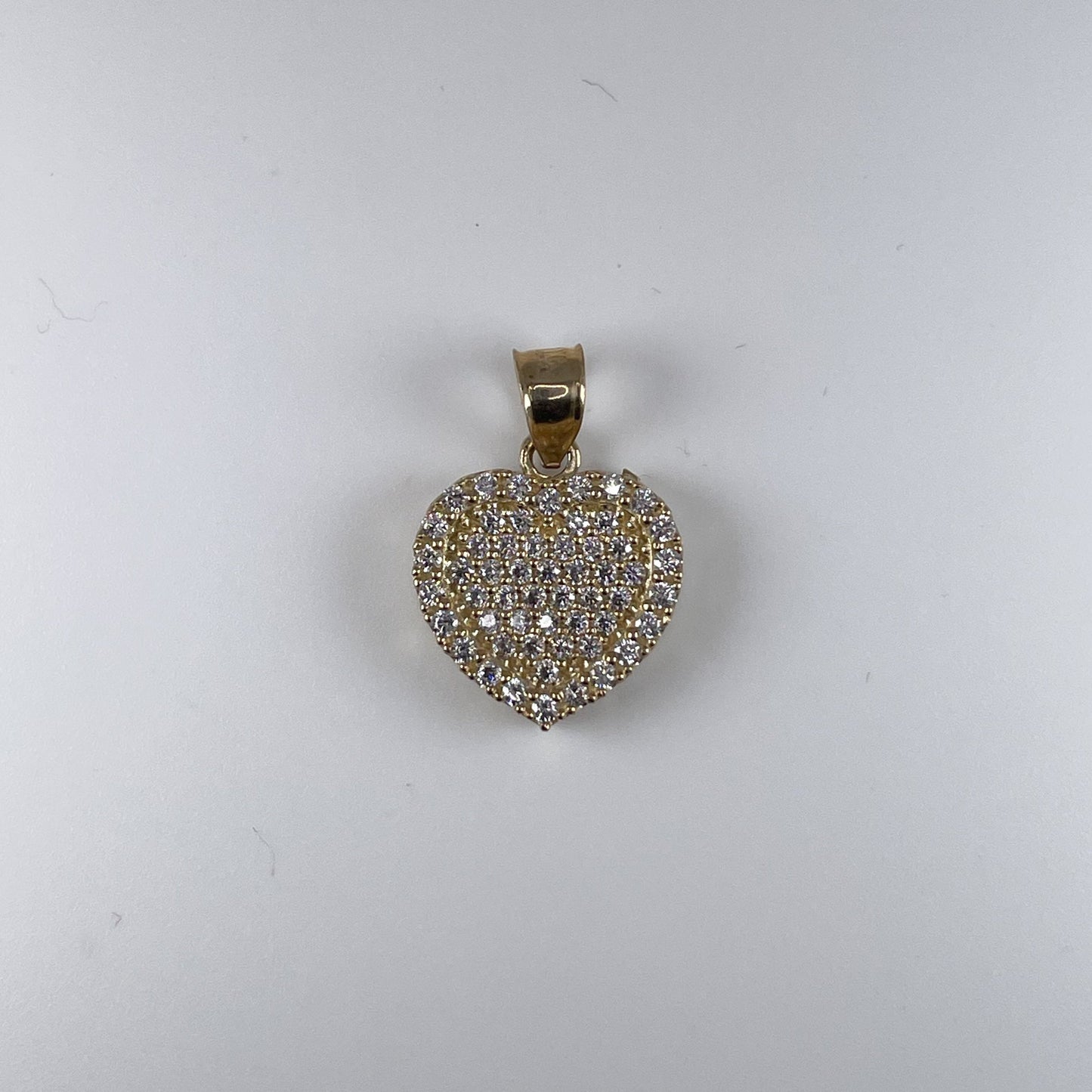 10K Gold 2gm Heart With Cubic Zirconia Pendant