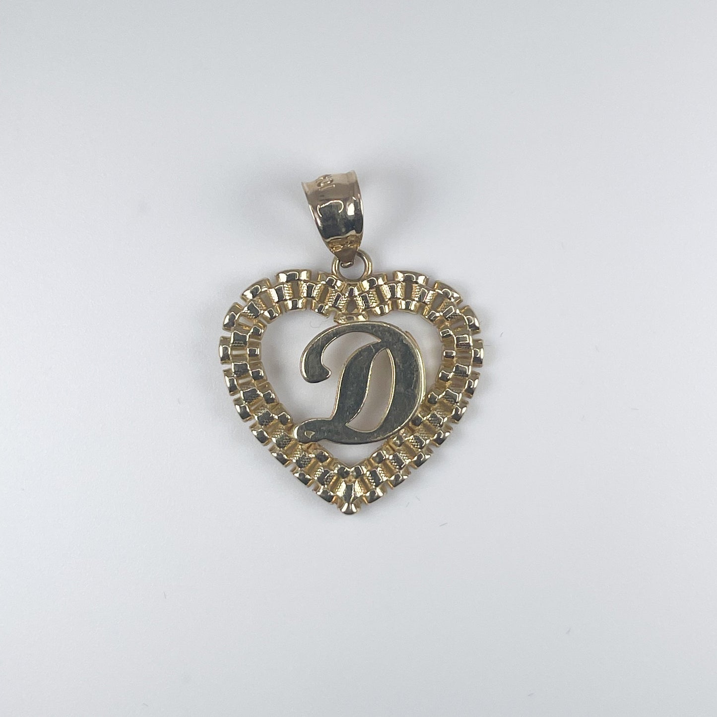 10K Gold 2gm Heart with Initial D initial, can also order other Letters Each