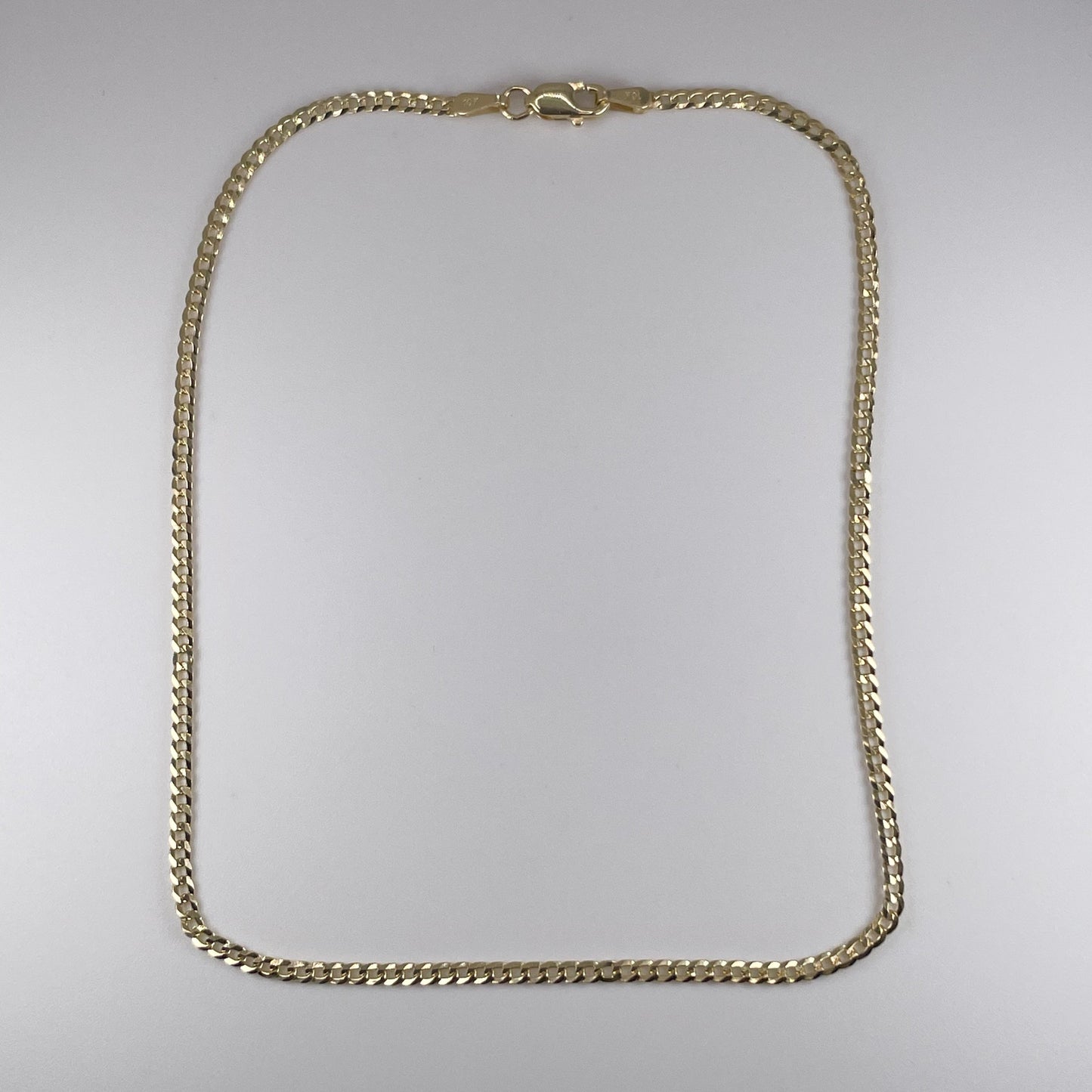 10K Gold 2gm Solid Curb Link 10" 2mm Anklet