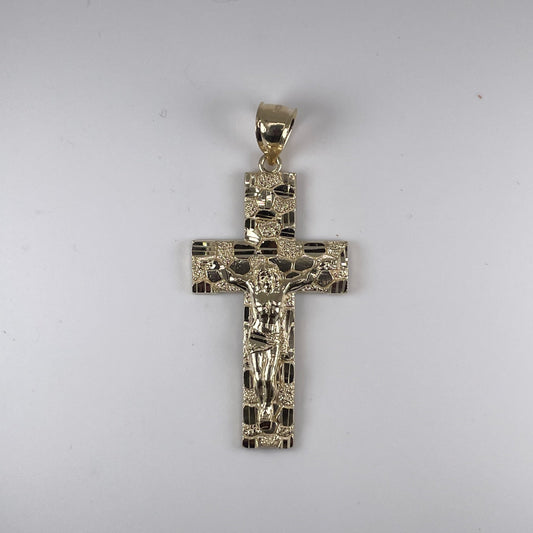 10K Gold 3.2gm D/Cut Cross with Jesus Pendant