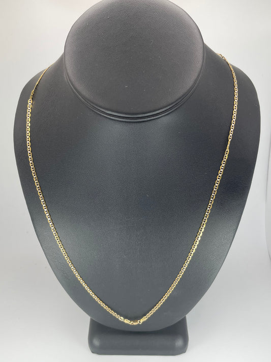 10K Gold 3.2gm Flat 2 Tone Anchor Style 2mm Chain