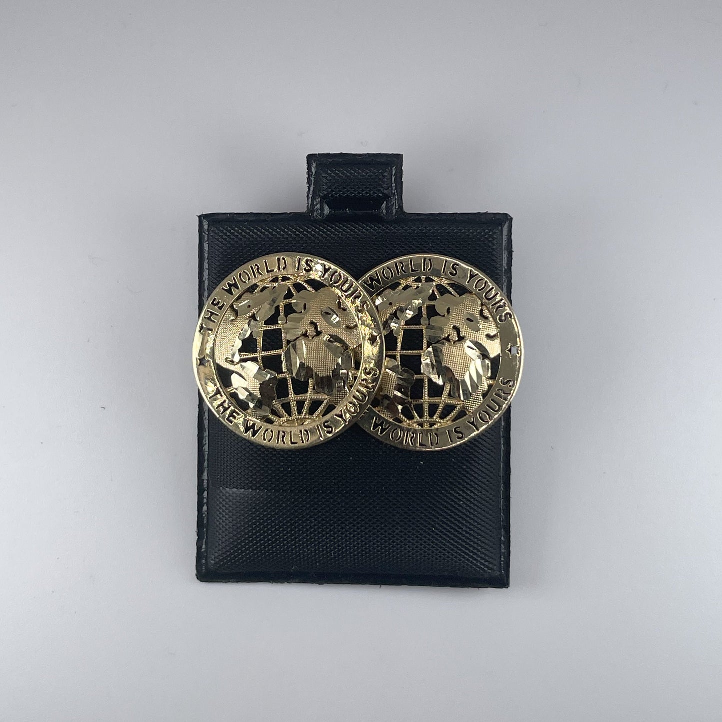 10K Gold 3.3gm D/Cut Stud, World is Yours Earrings