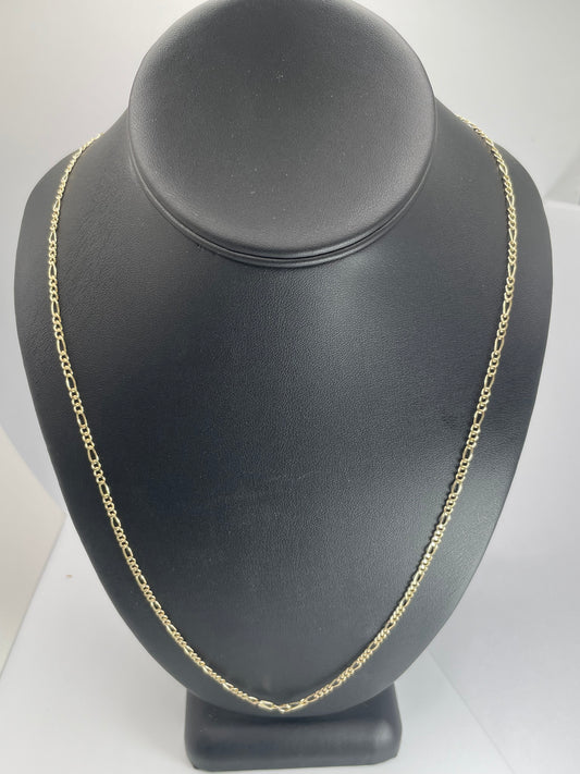 10K Gold 3.3gm Hollow Figaro 2.5mm 26 Chain