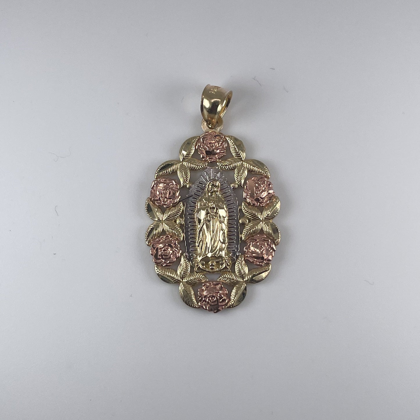 10K Gold 3.8gm 2 Tone Virgin Mary Pendant