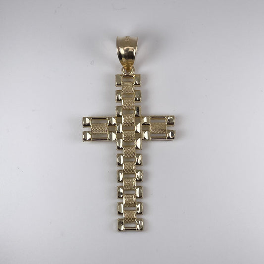 10K Gold 4.2gm D/Cut Rol Style Cross Pendant