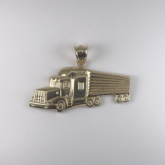 10K Gold 4.3gm Truck D/Cut Pendant