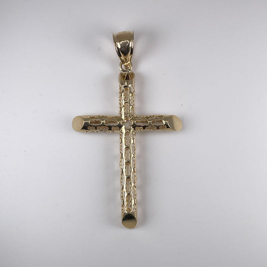 10K Gold 4gm D/Cut Cross Pendant