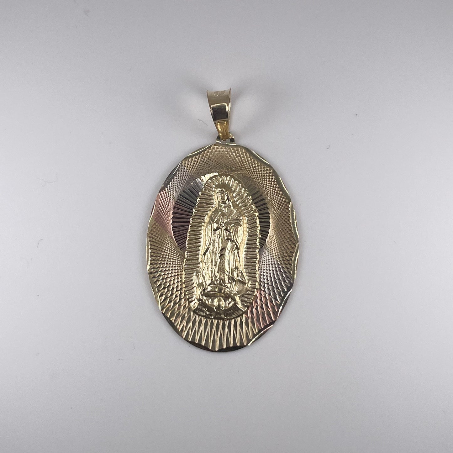 10K Gold 5.2gm Virgin Mary 2 Tone Pendant