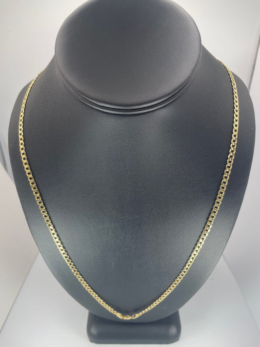 10K Gold 6gm Hollow Curb 3.5mm 26 Chain