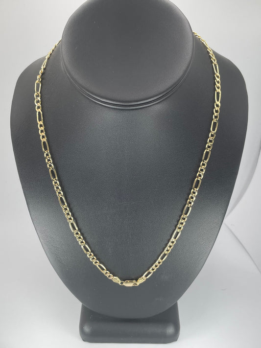 10K Gold 8.7gm Hollow Figaro 5 mm 26" Chain