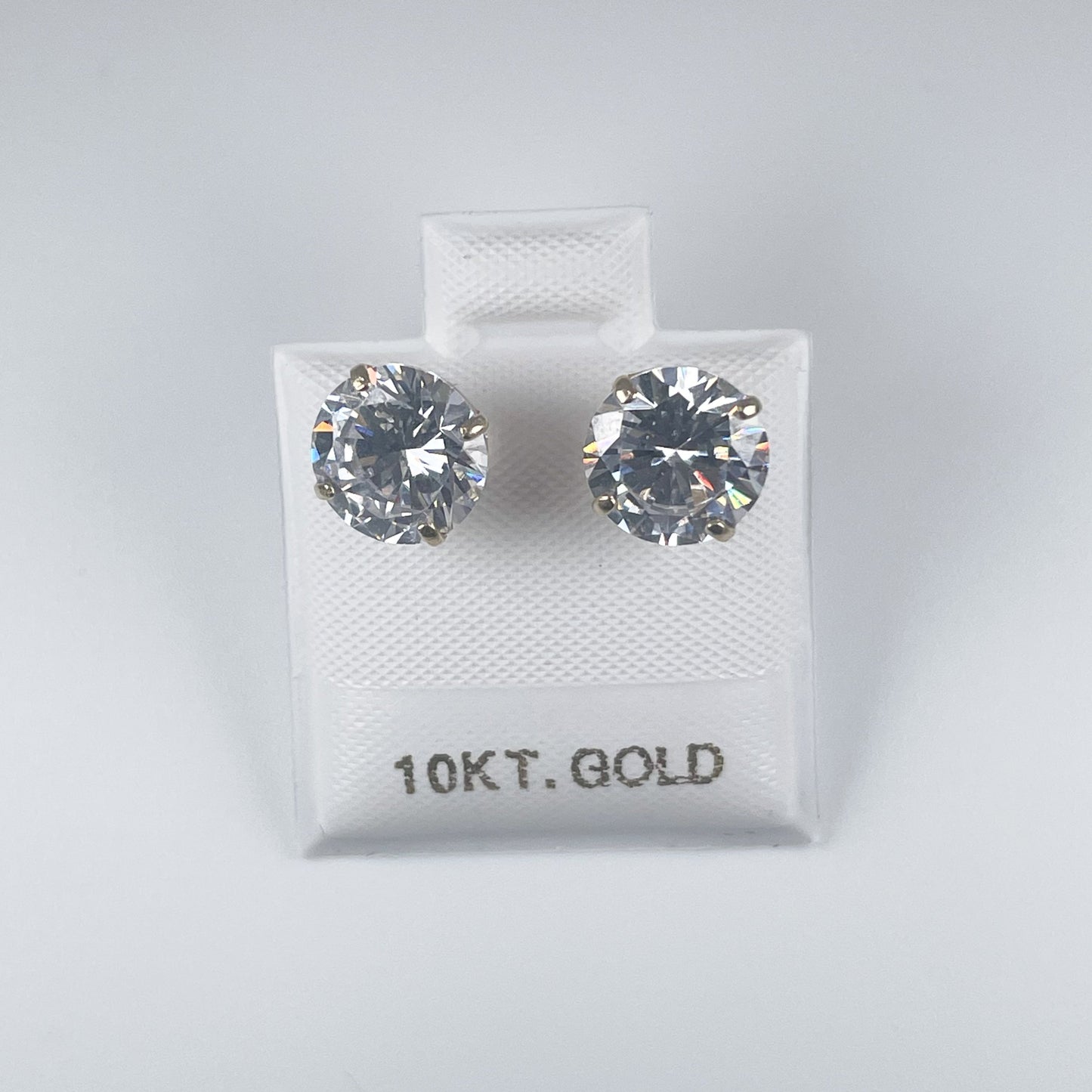 10K Gold 8mm Stud Earrings, Screw Back with Screw Back