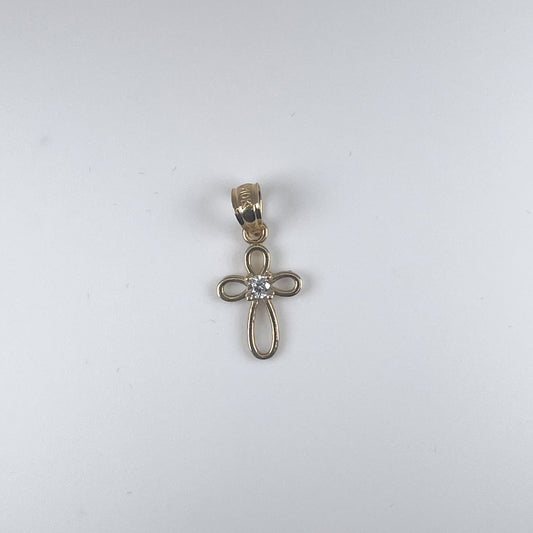 10K Gold Baby Cross with Cubic Zirconia