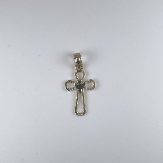 10K Gold Baby Cross with Dove