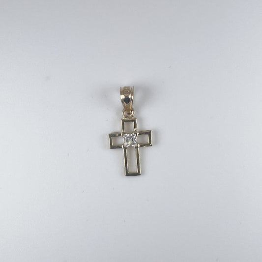 10K Gold Baby Size Cross with Cubic Zirconia