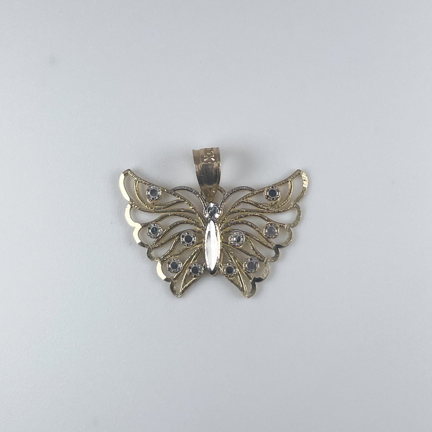 10K Gold Butterfly 0.8gm Pendant Diamond Cut