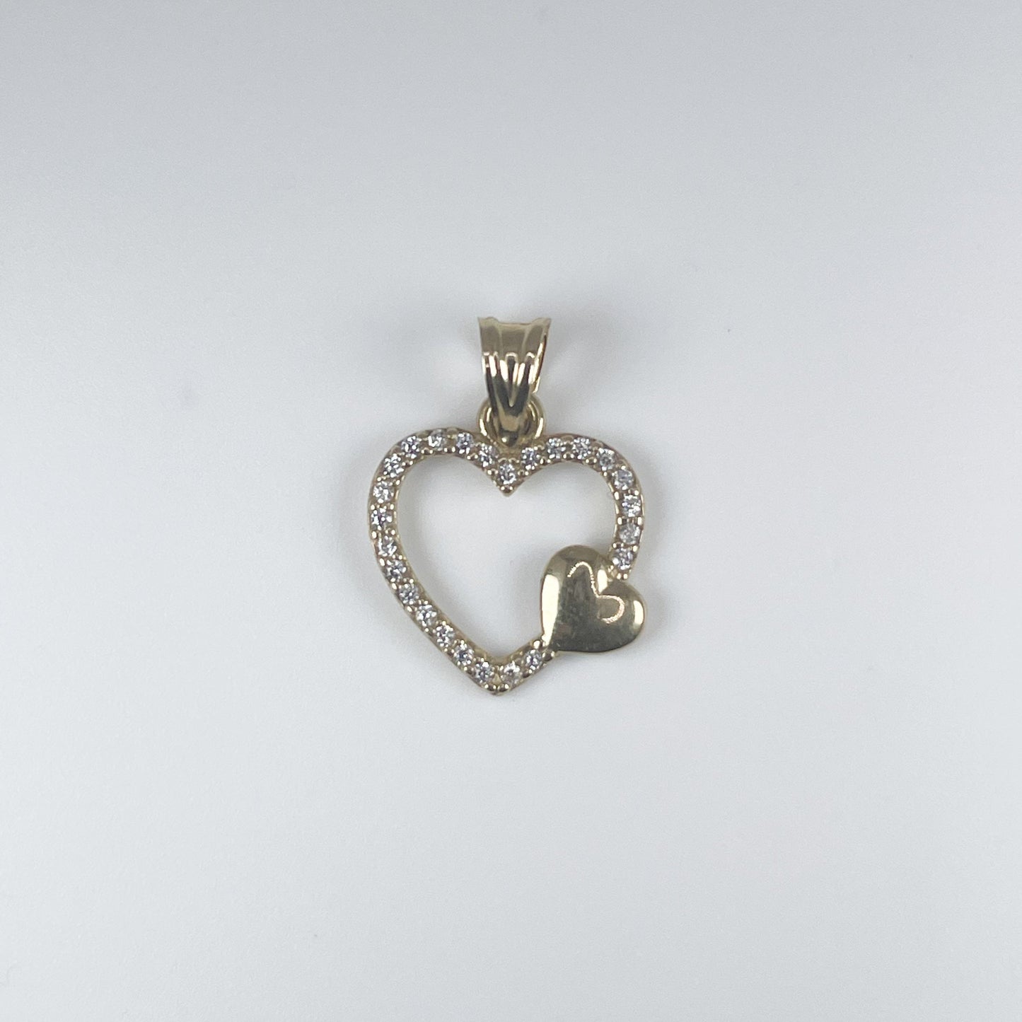 10K Gold Heart 0.9gm with Cubic Zirconia Pendant