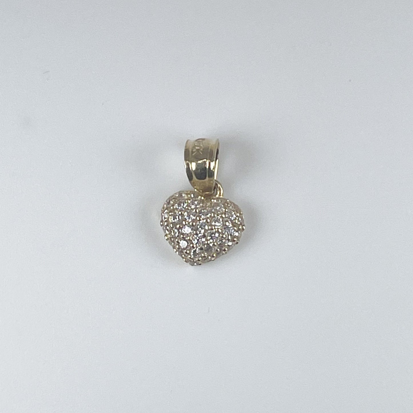 10K Gold Heart Pendant with Cubic Zirconia