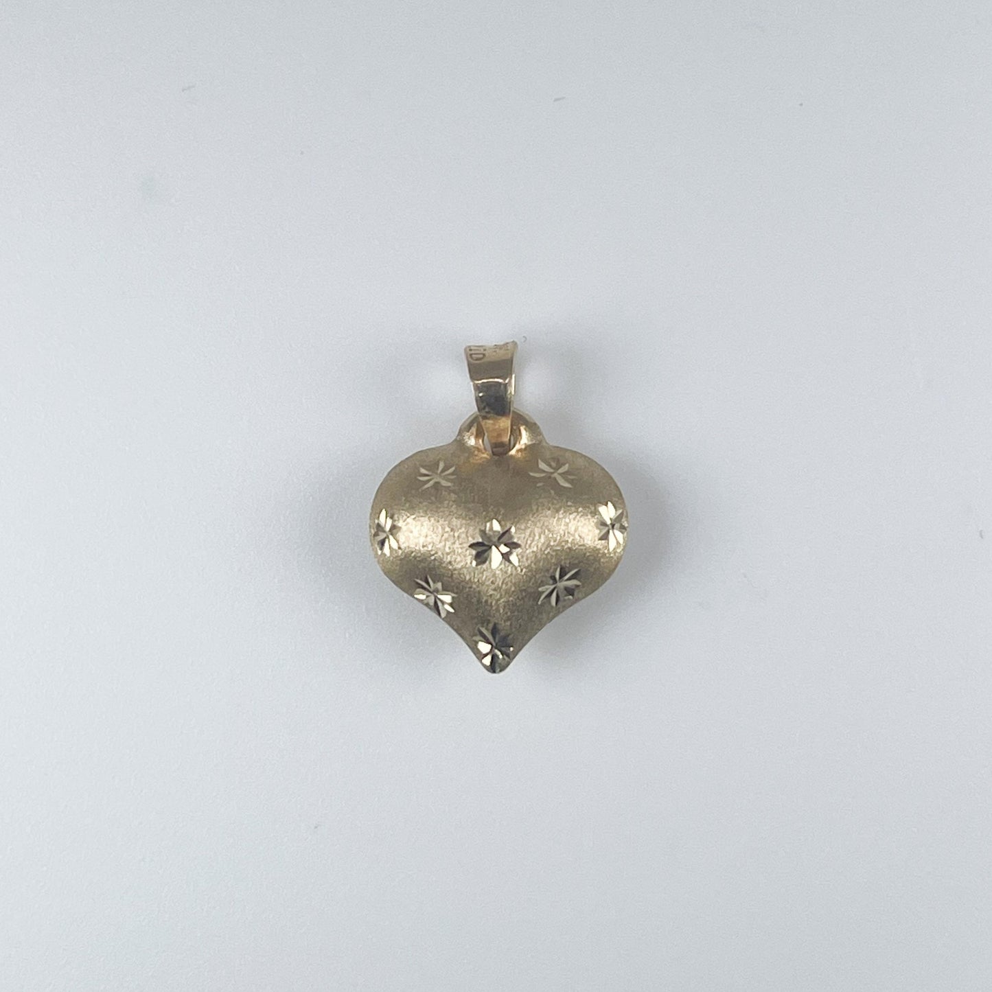 10K Gold Heart Puffed Pendant