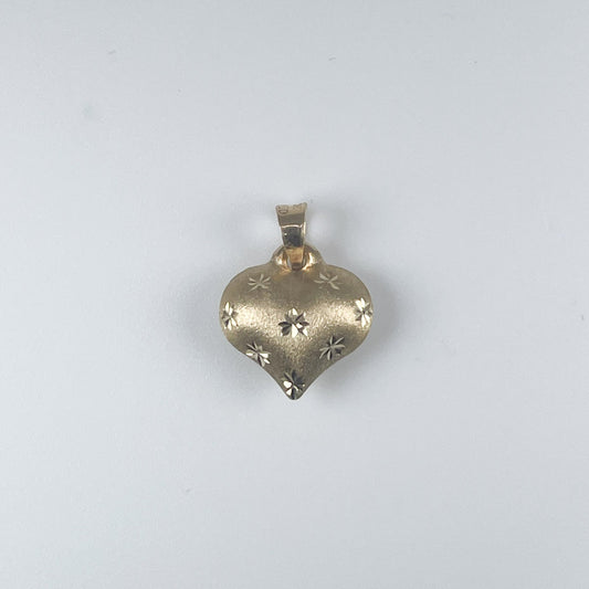 10K Gold Heart Puffed Pendant