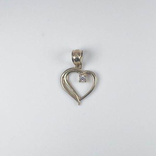 10K Gold Heart with Cubic Zirconia