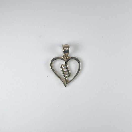 10K Gold Heart with Cubic Zirconia