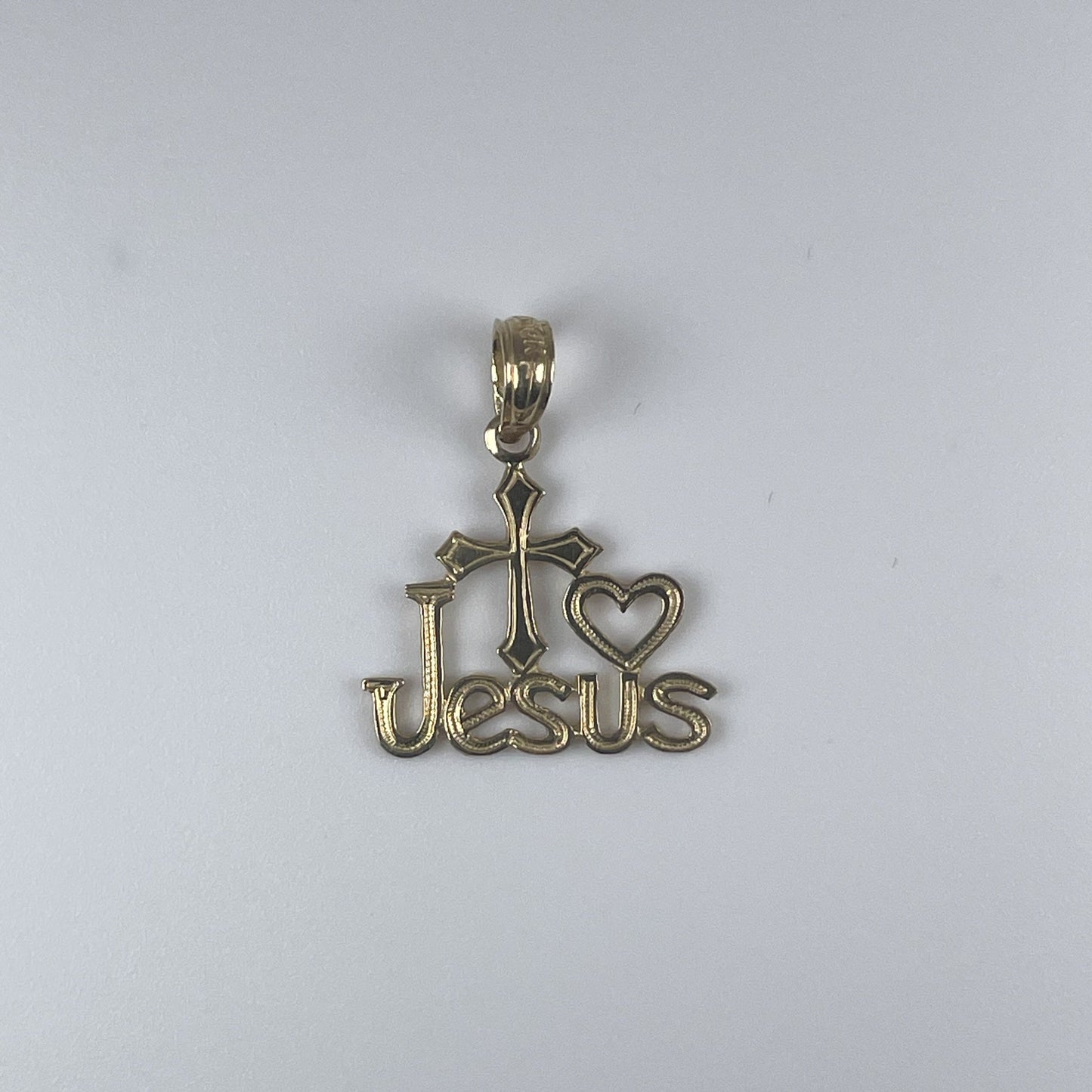 10K Gold Jesus n Cross Pendant