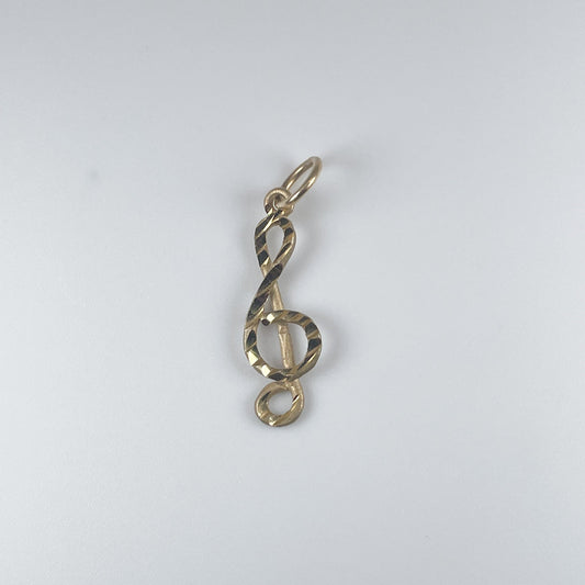 10K Gold Music Note Pendant