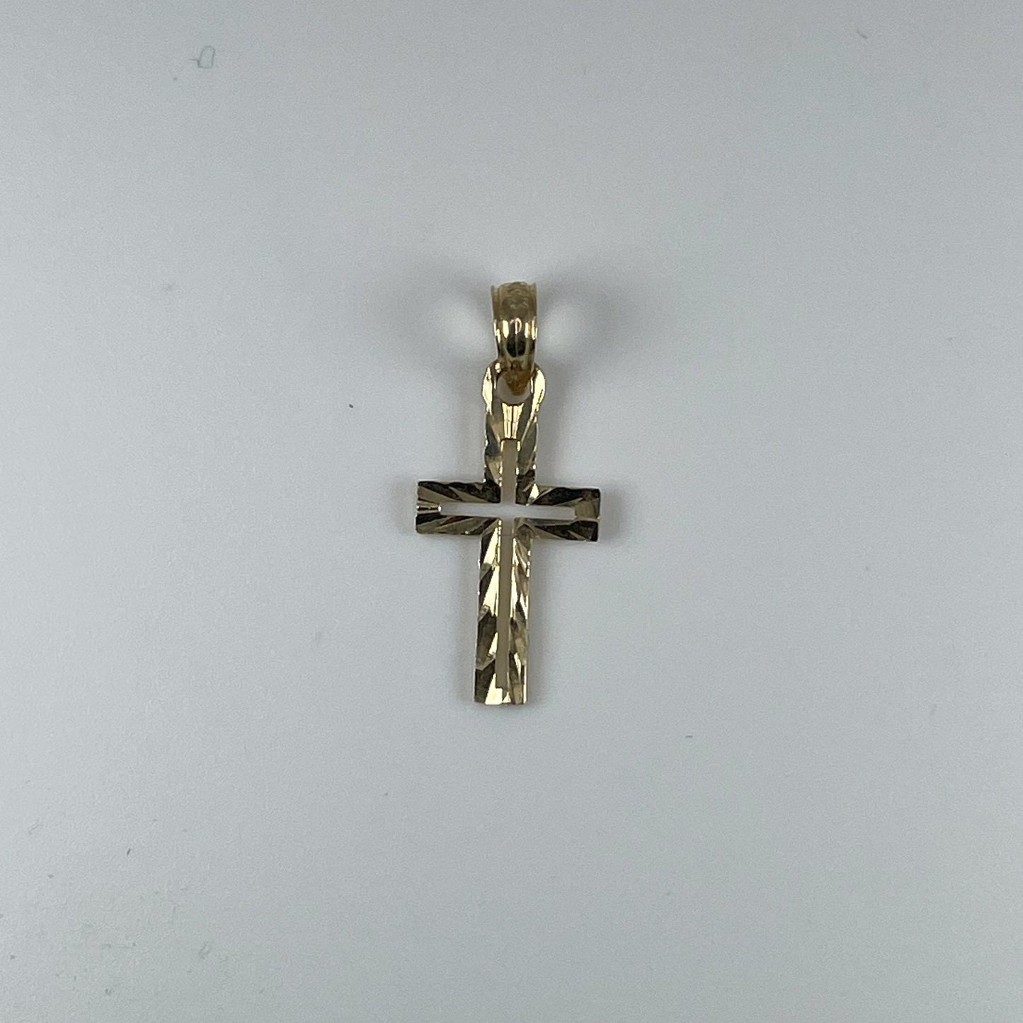10K Gold Small Baby D/Cut Cross