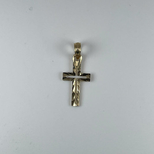 10K Gold Small Baby D/Cut Cross