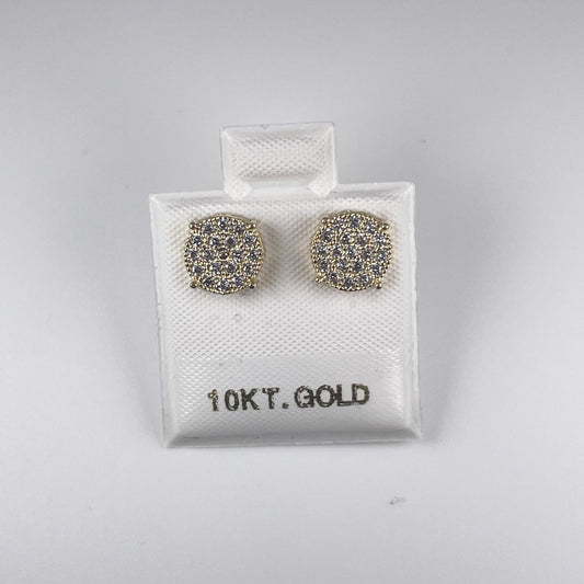 10k 1.3gm Stud Earrings with Cubic Zirconia