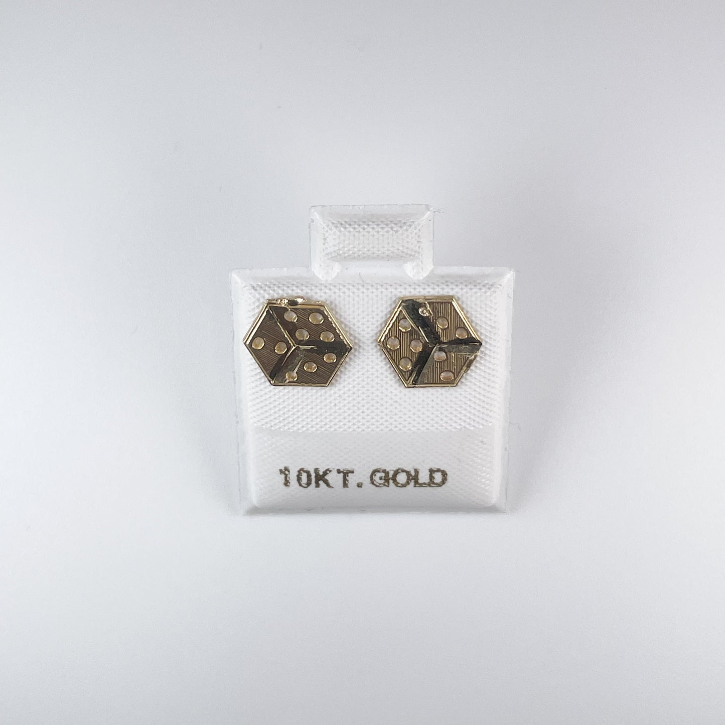 10K Gold 0.7gm Dice Stud Earrings