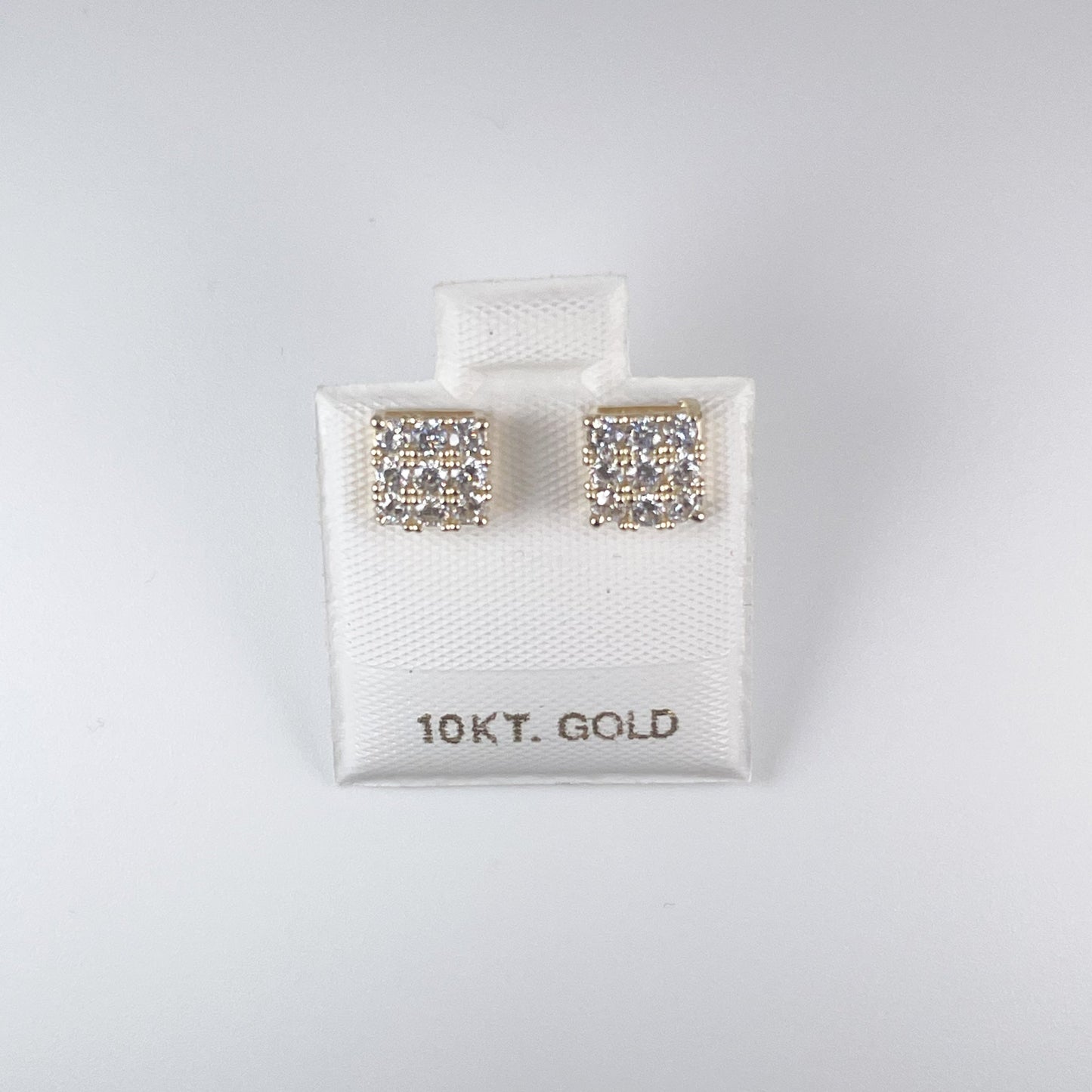 10K Gold 1.3gm Stud Earrings with Cubic Zirconia