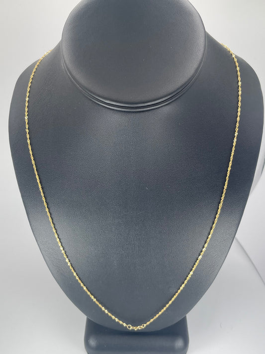 14K Gold 1.5gm Singapore Twist .7mm 24" Chain