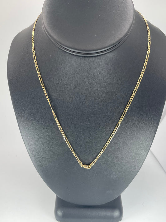 14K Gold 1.9gm Hollow Figaro 1.3mm 18" Chain