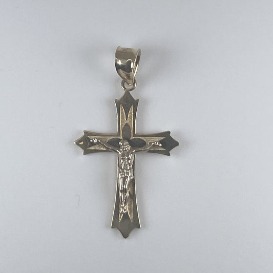 14K Gold 2 Tone Cross with Jesus