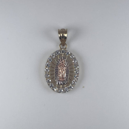 14K Gold 2gm 2 Tone with Cubic Zirconia Pendant