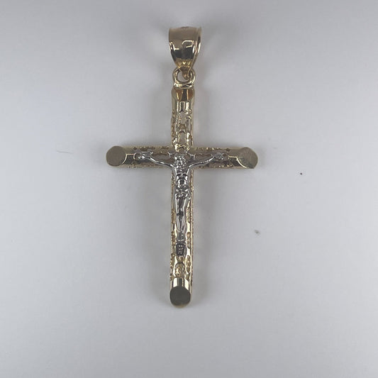 14K Gold 3.2gm  2 Tone Cross