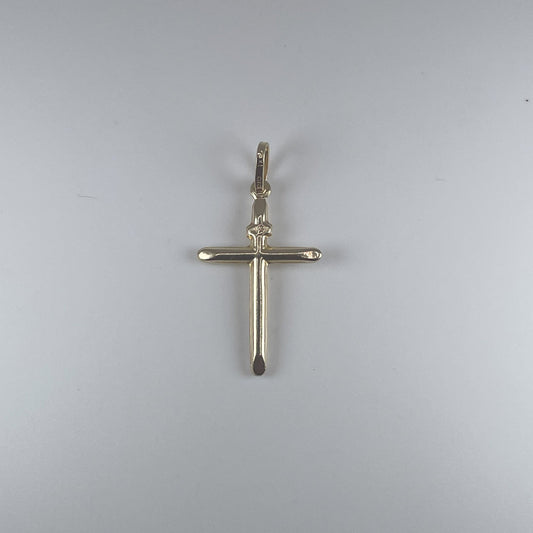 14K Gold 0.9gm Plain Cross