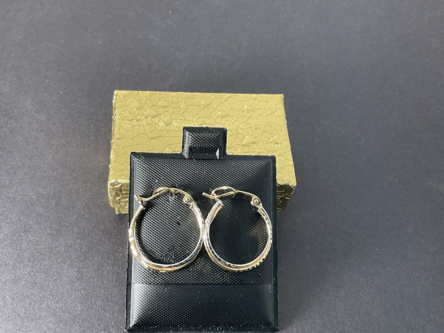 10k , 2 Tone Gold Hoop Earrings $60