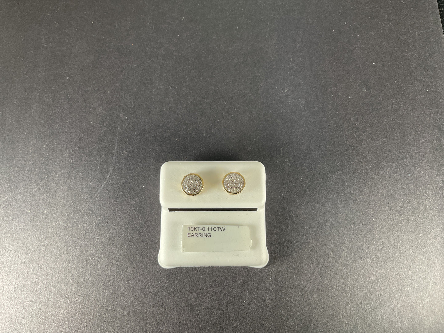 10K YELLOW GOLD DIAMOND STUD EARRINGS .11ct SCREW BACK. $199.00