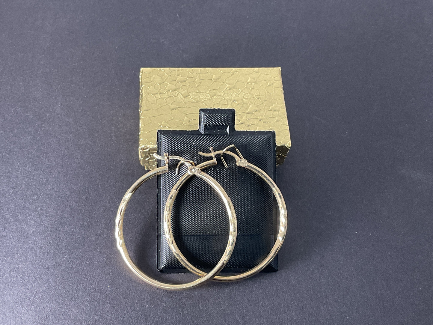 10K Gold Hoop Earrings with Design $199